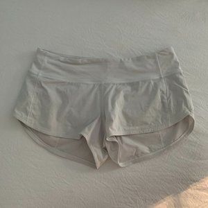 white lulu speed shorts